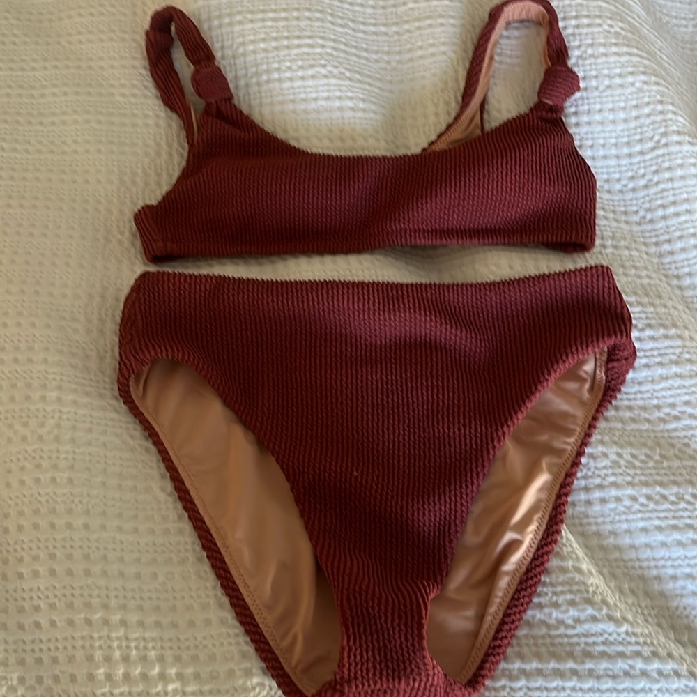 Jcrew Scrunchie knotted scoop neck bikini size small